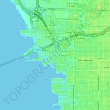 West View topographic map, elevation, terrain