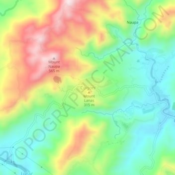 Cogon topographic map, elevation, terrain