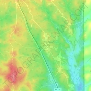 Tucker topographic map, elevation, terrain