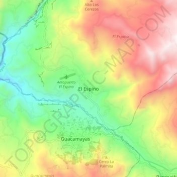 El Espino topographic map, elevation, terrain