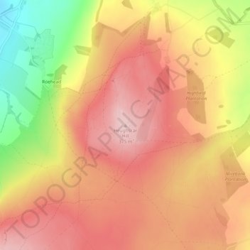 Heughscar Hill topographic map, elevation, terrain