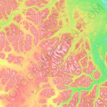 Stikine topographic map, elevation, terrain