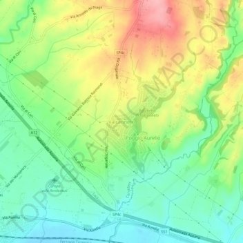 Valcanneto topographic map, elevation, terrain
