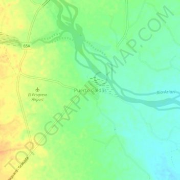 Puerto Caldas topographic map, elevation, terrain