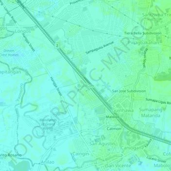 Bulihan topographic map, elevation, terrain