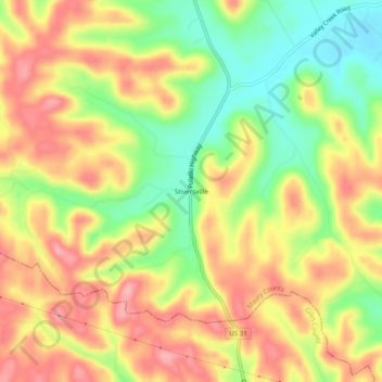 Stiversville topographic map, elevation, terrain