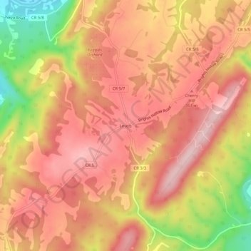Levels topographic map, elevation, terrain