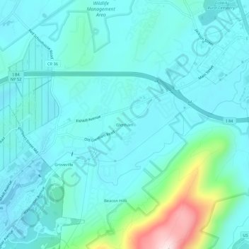 Glenham topographic map, elevation, terrain