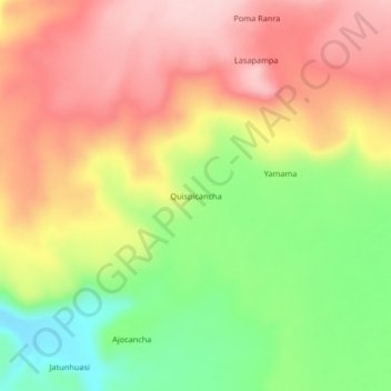 Quispicancha topographic map, elevation, terrain