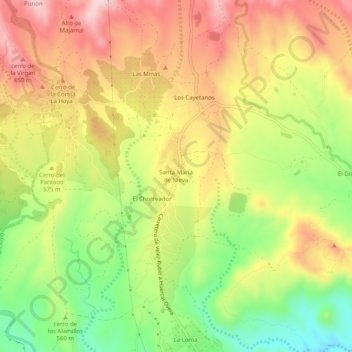 Santa María de Nieva topographic map, elevation, terrain