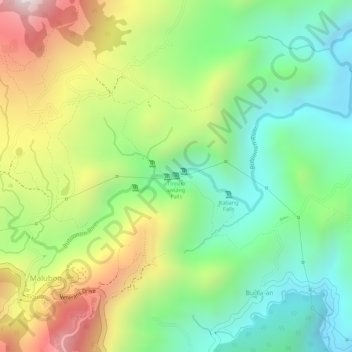 Tinisik-uwang Falls topographic map, elevation, terrain