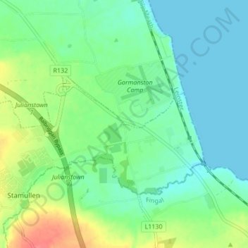 Gormanston topographic map, elevation, terrain
