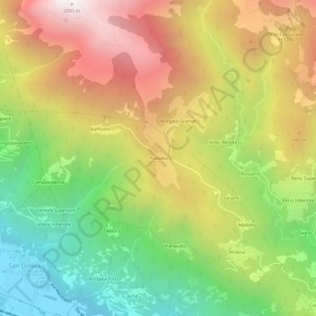 Prarotto topographic map, elevation, terrain