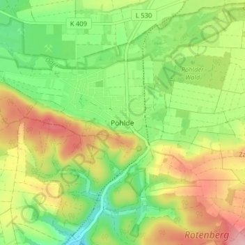 Pöhlde topographic map, elevation, terrain