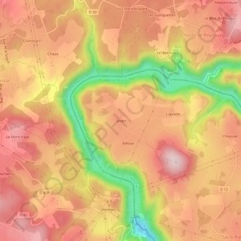 Teldes topographic map, elevation, terrain