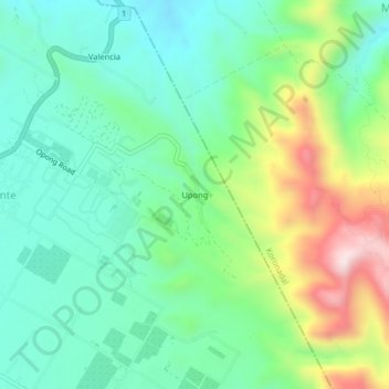 Upong topographic map, elevation, terrain