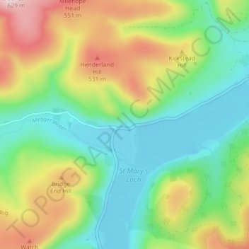 Cappercleuch topographic map, elevation, terrain