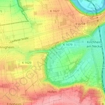 Hohenstein topographic map, elevation, terrain