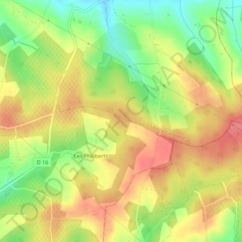 Lutte topographic map, elevation, terrain