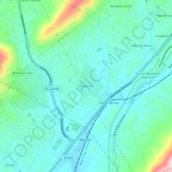 Peachtree topographic map, elevation, terrain