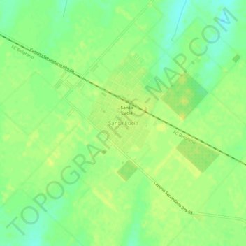 Santa Lucía topographic map, elevation, terrain