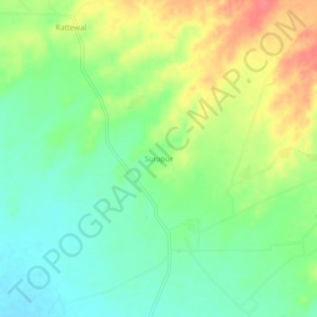 Surapur topographic map, elevation, terrain