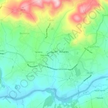 Frecheiro topographic map, elevation, terrain