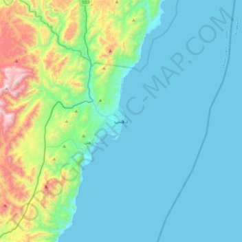 Dahab topographic map, elevation, terrain