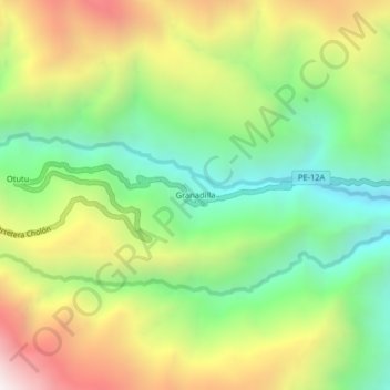 Granadilla topographic map, elevation, terrain