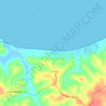 Fairview Beach topographic map, elevation, terrain