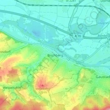 Bischberg topographic map, elevation, terrain