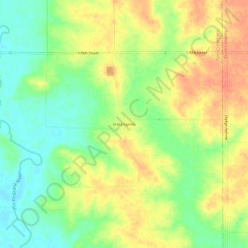 Indianapolis topographic map, elevation, terrain