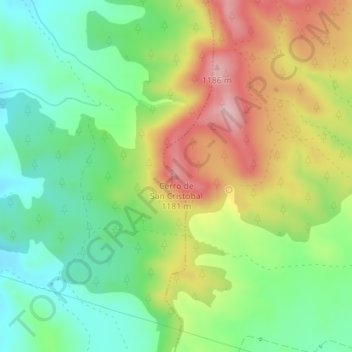 Cerro de San Cristobal topographic map, elevation, terrain