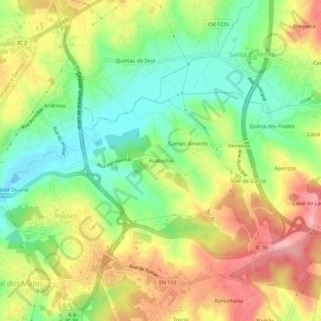 Azabucho topographic map, elevation, terrain