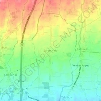 Santo Niño topographic map, elevation, terrain