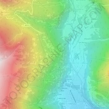 Molaretto topographic map, elevation, terrain