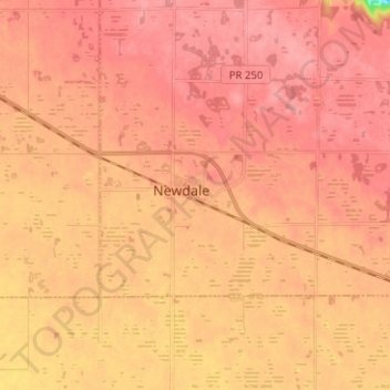 Newdale topographic map, elevation, terrain
