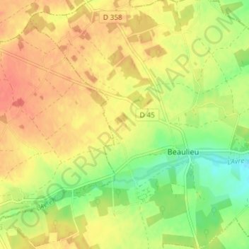La Mière topographic map, elevation, terrain