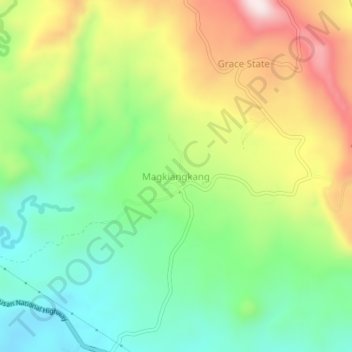 Magkiangkang topographic map, elevation, terrain