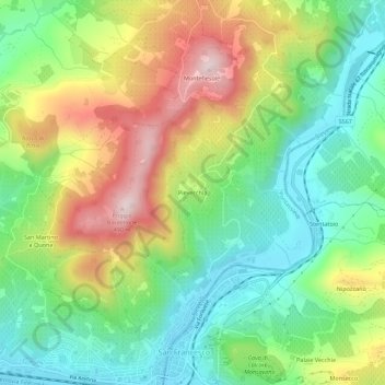 Pievecchia topographic map, elevation, terrain