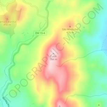Cubo topographic map, elevation, terrain
