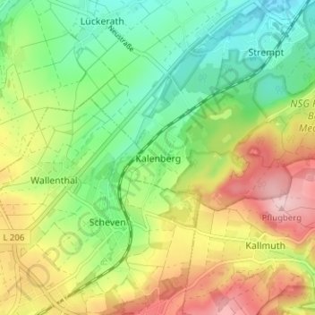 Kalenberg topographic map, elevation, terrain