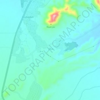 Misfah topographic map, elevation, terrain