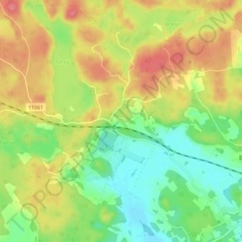 Trädbollstad topographic map, elevation, terrain