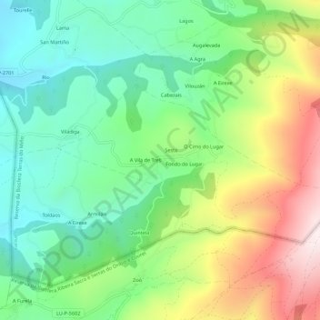 Monseiro topographic map, elevation, terrain