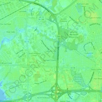 Lake Terrace topographic map, elevation, terrain