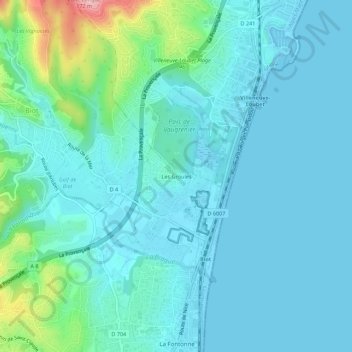 Les Groules topographic map, elevation, terrain