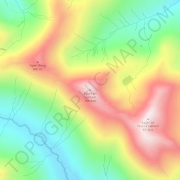 Sgurr an Lochain topographic map, elevation, terrain
