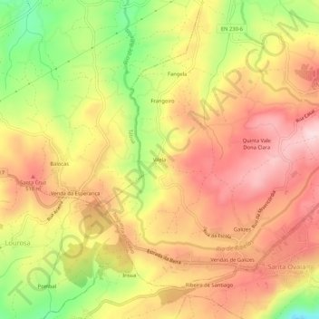 Vilela topographic map, elevation, terrain