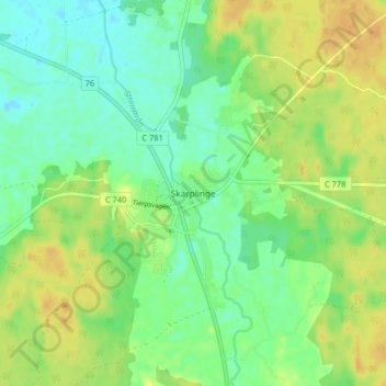 Skärplinge topographic map, elevation, terrain